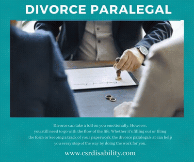A Picture Of A Man Stamping A Document With The Words Divorce Paralegal GIF