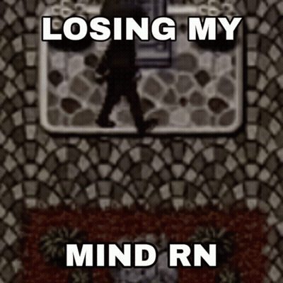A Picture Of A Man Walking With The Words Losing My Mind Rn GIF