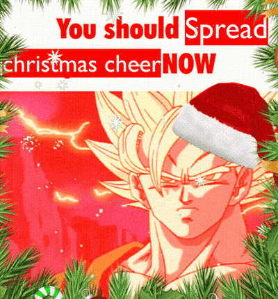 A Picture Of A Man Wearing A Santa Hat With The Words " You Should Spread Christmas Cheer Now " GIF