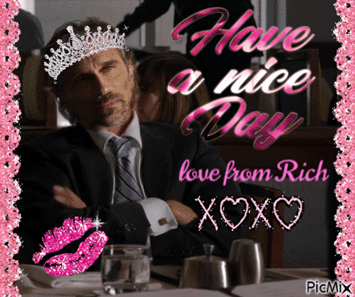 A Picture Of A Man Wearing A Tiara Says Have A Nice Day GIF