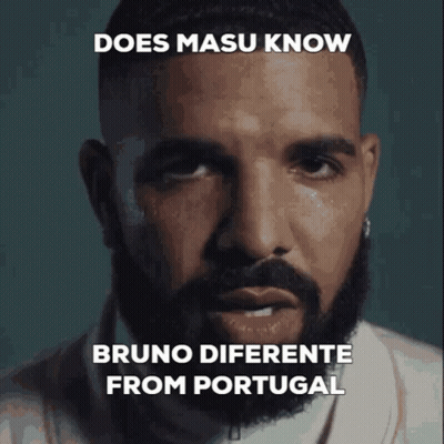 A Picture Of A Man With A Beard And The Caption Does Masa Know Bruno Differente From Portugal GIF