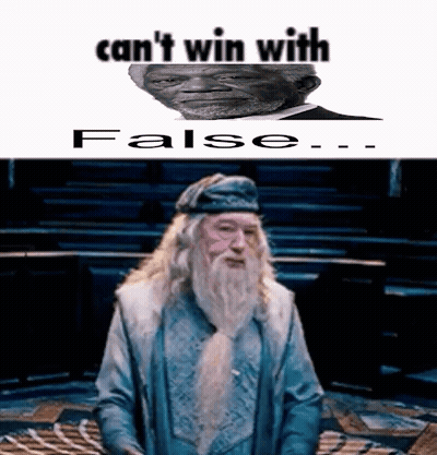 A Picture Of A Man With A Beard And The Words `` Can 'T Win With False '' . GIF