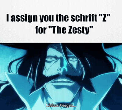 A Picture Of A Man With A Beard And The Words " I Assign You The Schrift " Z " For The Zesty " GIF