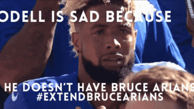 A Picture Of A Man With A Caption That Says Odell Is Sad Because He Does N't Have Bruce Arians GIF