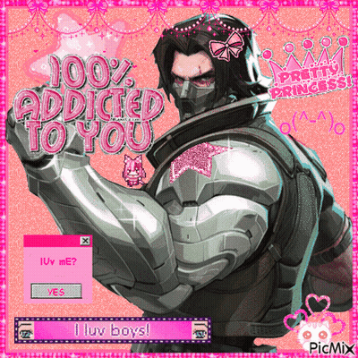 A Picture Of A Man With A Crown And The Words 100 % Addicted To You On It GIF