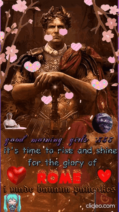 A Picture Of A Man With A Crown On His Head And The Words " Good Morning Girls " On The Bottom GIF
