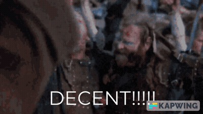 A Picture Of A Man With A Face Painted With The Words Decent GIF