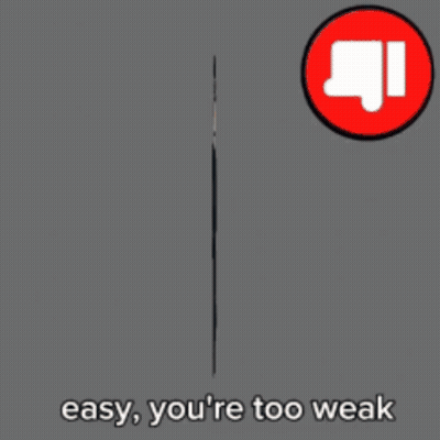 A Picture Of A Man With A Gun And The Words Easy You 'Re Too Weak On The Bottom GIF