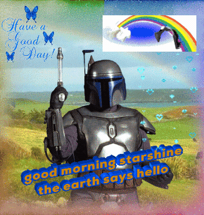 A Picture Of A Man With A Gun And The Words Good Morning Starshine The Earth Says Hello On The Bottom GIF