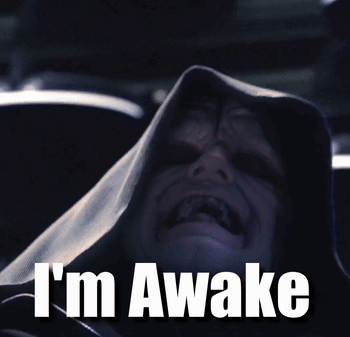 A Picture Of A Man With A Hood That Says I 'M Awake On It GIF