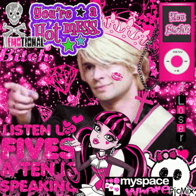 A Picture Of A Man With A Monster High Girl And The Words " You 'Re A Hot Mess " On The Top GIF