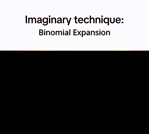 A Picture Of A Man With A Purple Background And The Words Imaginary Technique : Binomial Expansion . GIF