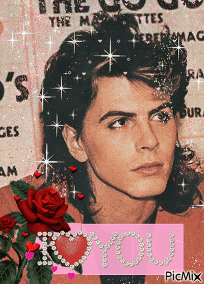 A Picture Of A Man With A Red Rose And The Words I Love You GIF