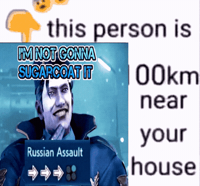 A Picture Of A Man With A Sign That Says Russian Assault On It GIF