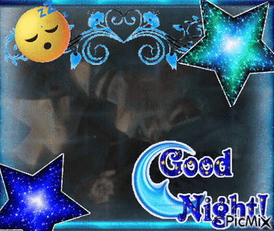 A Picture Of A Man With A Smiley Face And The Words Good Night GIF