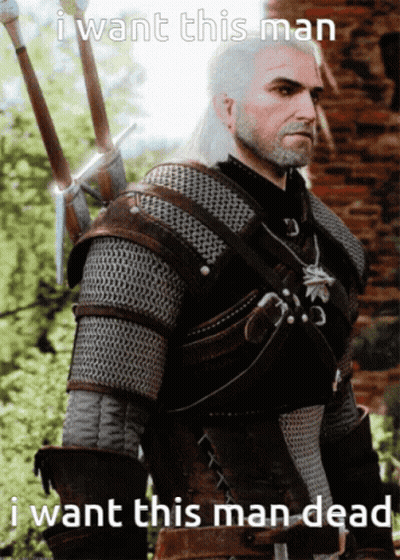 A Picture Of A Man With A Sword And The Words I Want This Man I Want This Man Dead Below Him GIF