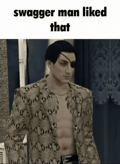 A Picture Of A Man With A Tattoo On His Eye And The Words Swagger Man Liked That On The Bottom GIF