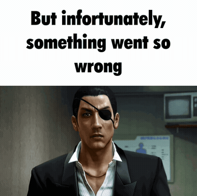 A Picture Of A Man With An Eye Patch And The Words But Infortunatly Something Went So Wrong GIF
