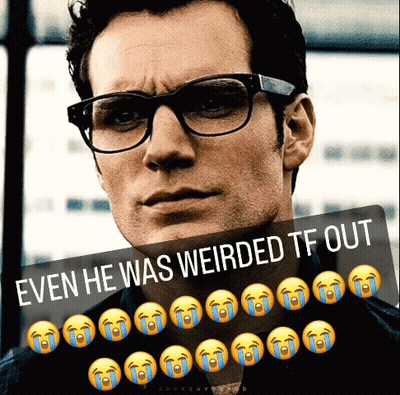 A Picture Of A Man With Glasses And A Caption That Says Even He Was Weirded Tf Out GIF