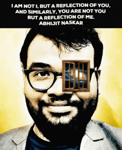 A Picture Of A Man With Glasses And A Quote By Abhijit Naskar GIF