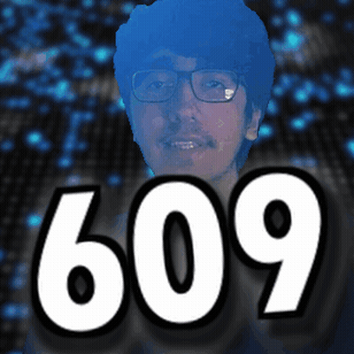 A Picture Of A Man With Glasses And The Number 609 Behind Him GIF