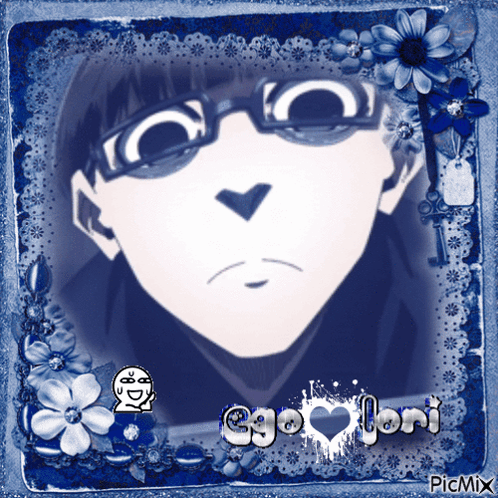 A Picture Of A Man With Glasses And The Words Egolori GIF