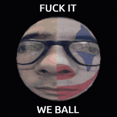 A Picture Of A Man With Glasses And The Words " Fuck It We Ball " Below It GIF