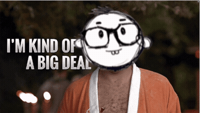 A Picture Of A Man With Glasses And The Words " I 'M Kind Of A Big Deal " GIF
