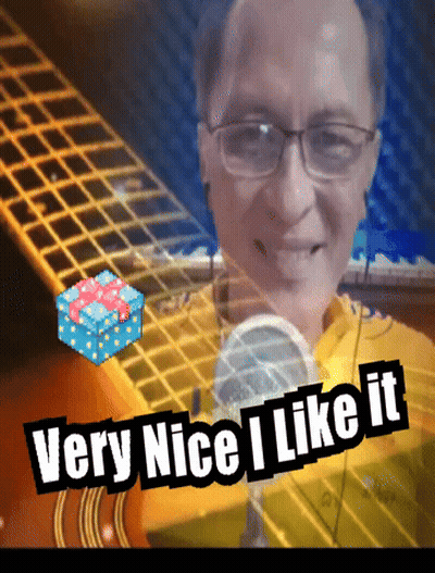 A Picture Of A Man With Glasses And The Words Very Nice I Like It Below Him GIF