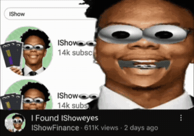 A Picture Of A Man With Googly Eyes And The Words I Found Ishoeyes On The Bottom GIF