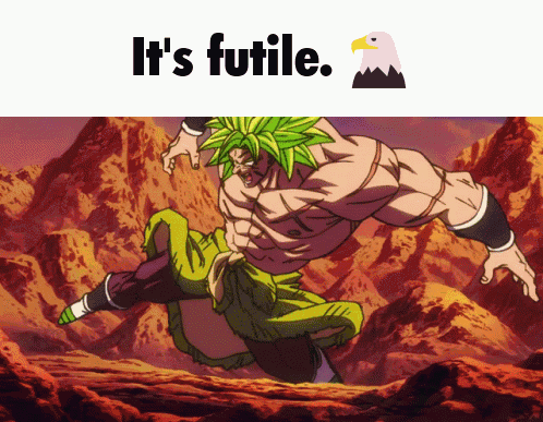 A Picture Of A Man With Green Hair And The Words " It 'S Futile " GIF