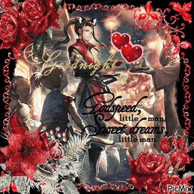 A Picture Of A Man With Hearts And The Words Goodnight Godspeed Little Man Sweet Dreams Little Man On It GIF