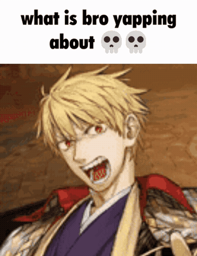 A Picture Of A Man With His Mouth Open And The Words What Is Bro Yapping About On The Bottom GIF