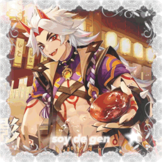 A Picture Of A Man With Horns And The Words Soy De Gen Written On The Bottom GIF