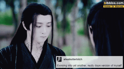 A Picture Of A Man With Long Hair And A Caption That Says " Evolved Into Yet Another Really Dope Version Of Myself GIF