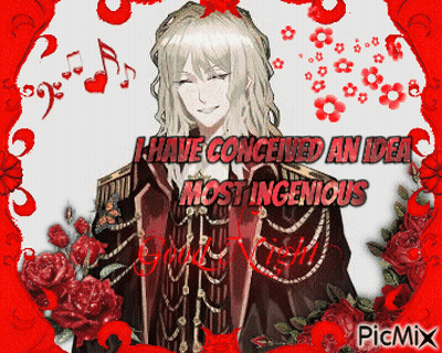 A Picture Of A Man With Long Hair And The Words " I Have Conceived An Idea Most Ingenious " GIF