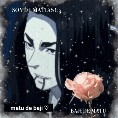 A Picture Of A Man With Long Hair And The Words Soy De Matias ! GIF