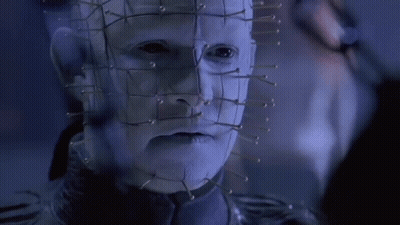 A Picture Of A Man With Pins In His Face And The Words You Should Be Very Careful What You Wish For GIF
