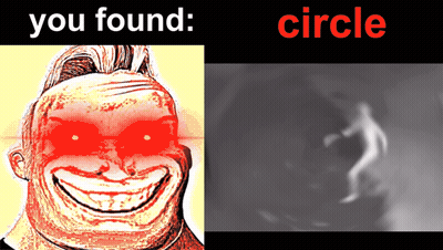 A Picture Of A Man With Red Eyes And The Words You Found Circle On The Bottom GIF