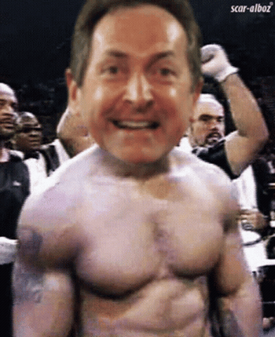 A Picture Of A Man With Scar-Alboz On The Bottom GIF