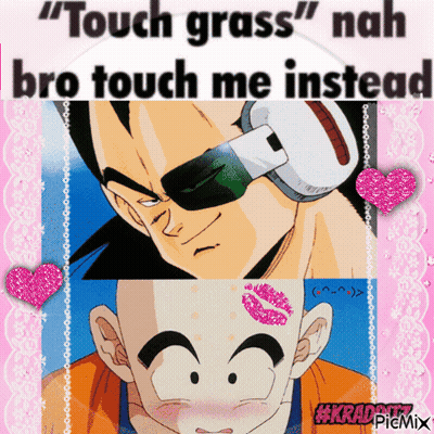 A Picture Of A Man With Sunglasses And The Words " Touch Grass " GIF