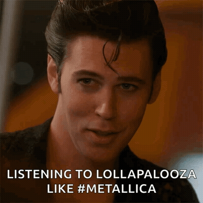 A Picture Of A Man With The Caption Listening To Lollapalooza Like #Metallica GIF