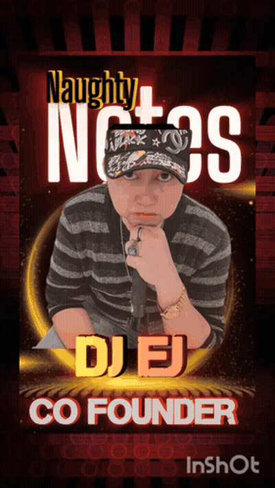 A Picture Of A Man With The Name Dj Ej Co Founder On It GIF