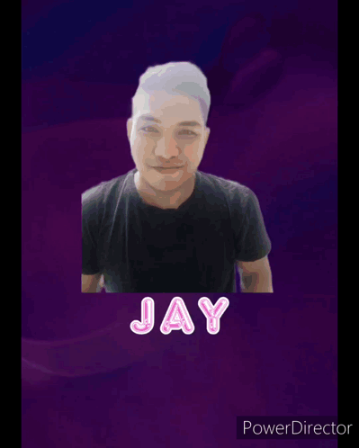 A Picture Of A Man With The Name Jay Written Below Him GIF