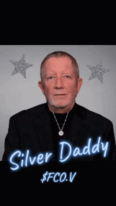 A Picture Of A Man With The Name Silver Daddy Written On It GIF
