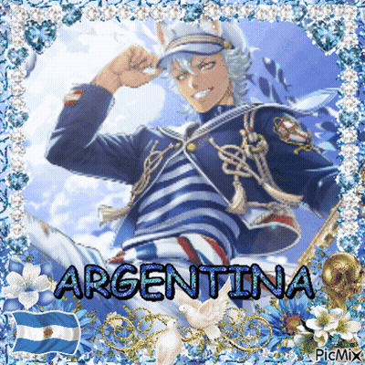 A Picture Of A Man With The Word Argentina In The Corner GIF