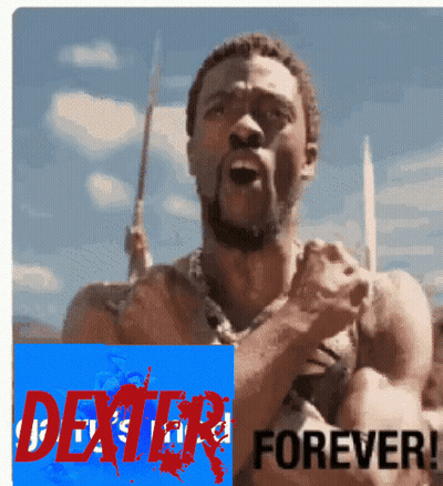 A Picture Of A Man With The Word Dexter In Red GIF