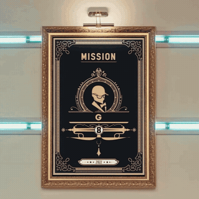 A Picture Of A Man With The Word Mission Written On It GIF