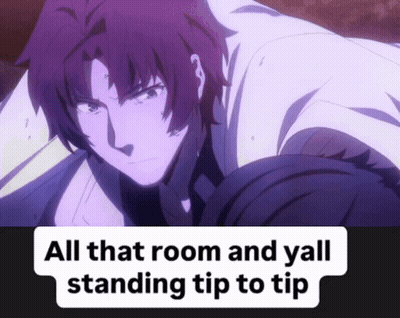A Picture Of A Man With The Words All That Room And Yall Standing Tip To Tip Below It GIF
