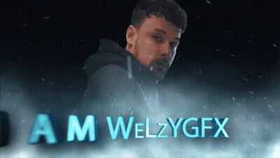 A Picture Of A Man With The Words " Am Welzygfx " Below Him GIF